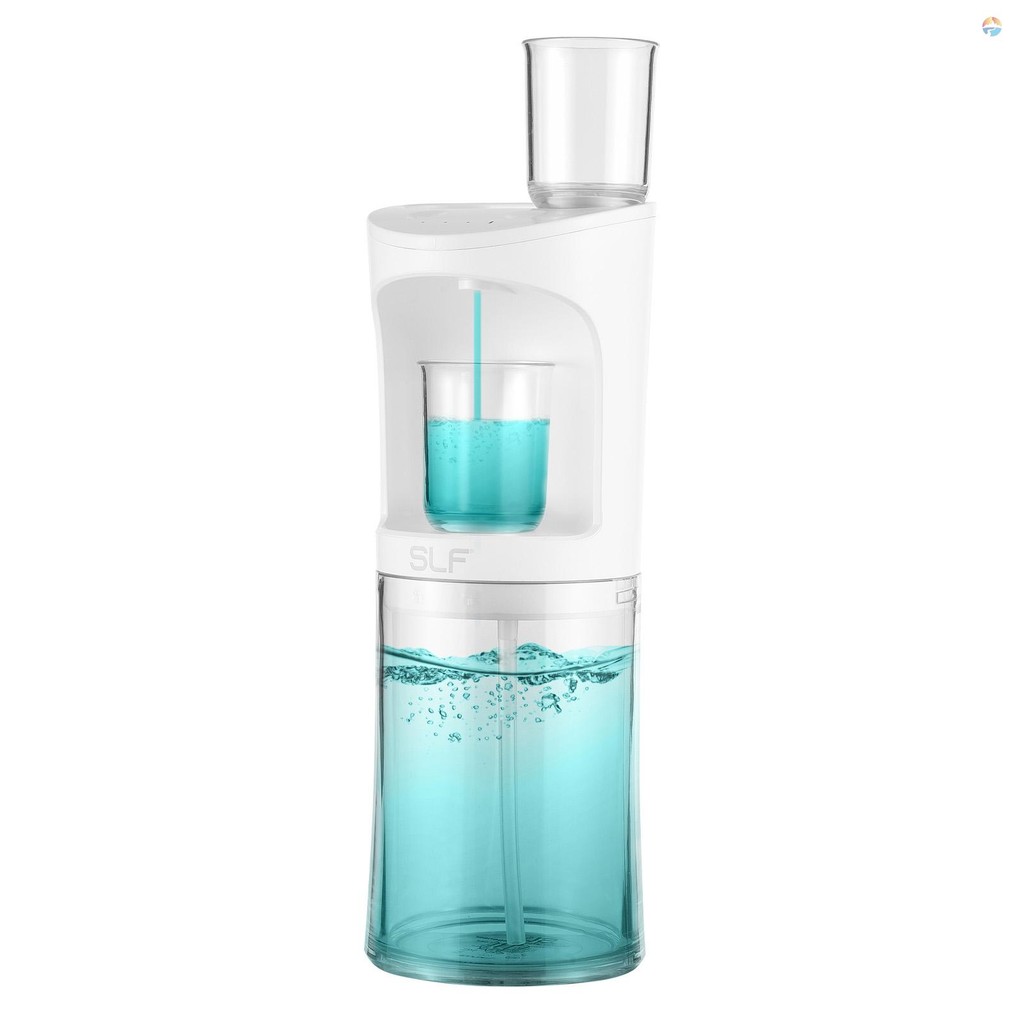 เครื่องจ่ายน้ํายาบ้วนปากอัตโนมัติสําหรับห้องน้ํา Touchless พร้อมถัง 18fl.oz 2 ชิ้นถ้วยแม่เหล็ก USB ชาร์จและ 3 ระดับ Dispensing ติดผนังเคาน์เตอร์สําหรับทุกวัย Hom