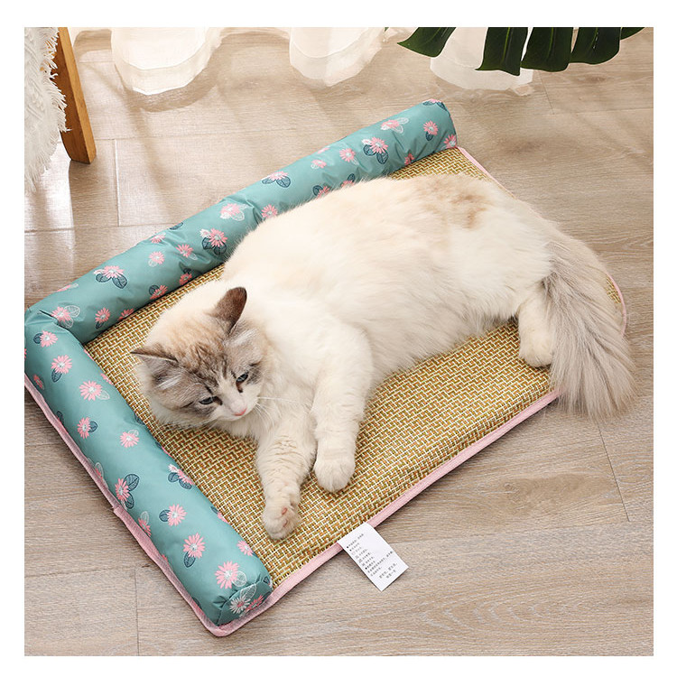 Big Face Cat Summer Pet Kennel Summer Sleeping Mat Nest Dog Bed Cat Rattan Mat Summer Dog Pet Bed EJ
