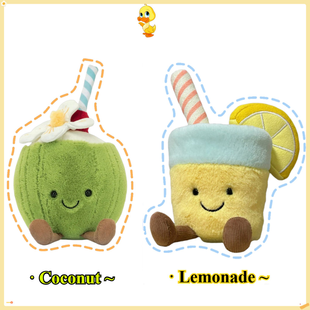 PLUS Jelltycat ตุ๊กตามะพร้าวจําลองมะนาวโซดาตุ๊กตาของเล่น Kawaii ของเล่นเด็กผู้หญิงสนุกของขวัญวันเกิดเด็ก Creative Jelltycat ตุ๊กตาของเล่นสําหรับทารก,บ้านรถตกแต่งตุ๊กตา