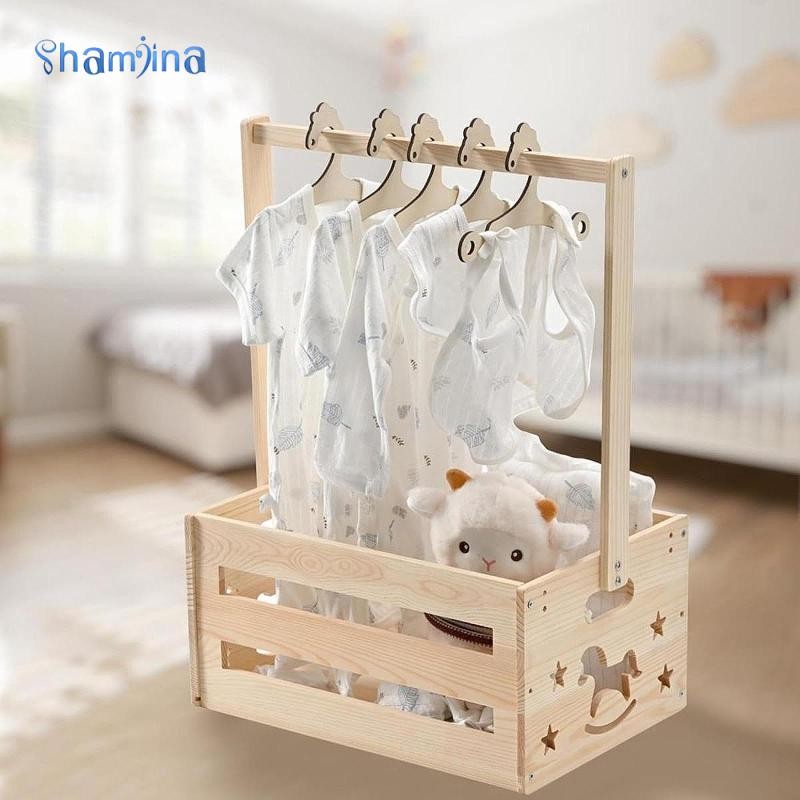 [แชมจินอา] 10 ชิ้นเด็กไม้แขวนไม้ไม้แขวนเสื้อเด็กตกแต่งบ้านเสื้อผ้าเด็ก – โปรปัง