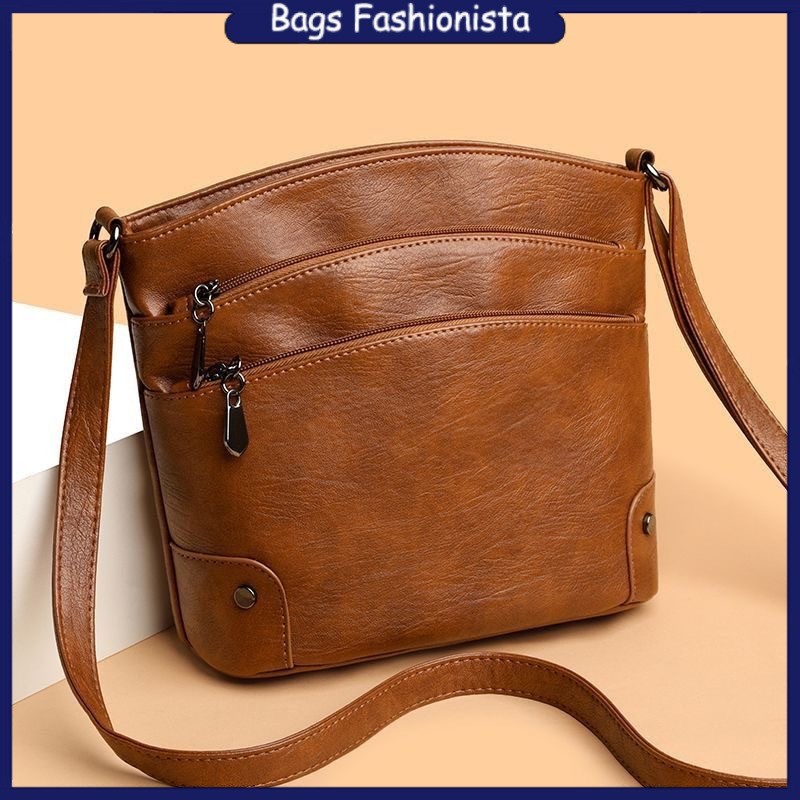 Messenger Bag Shoulder Bucket Bag Retro Fashion All-Match