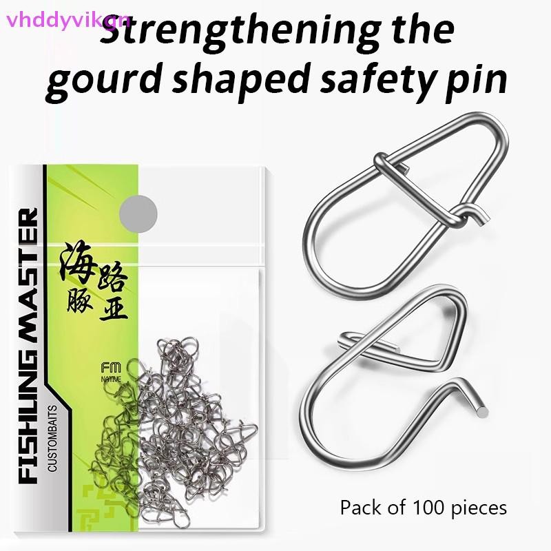 VHDD 100 ชิ้นคลิปตกปลา Fast Crankbait Snaps ตกปลาตัวเชื่อมต่อตกปลาน้ําเค็มล็อค Lure สแตนเลส TH