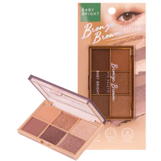 BABY BRIGHT อายแชโดว์ 6ช่อง อายพาเลท 6 เฉดสีในตลับเดียว แมทท์&ชิมเมอร์&กลิตเตอร์ กันน้ำ ติดทน EYE PALETTE 0.7G X 6COLORS