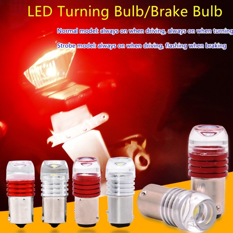 1pcs 1157 Led รถจักรยานยนต์ไฟเบรค BAY15D P21/5W ไฟแฟลชเบรค blink light หลอดไฟสีแดงสีขาวสีฟ้า