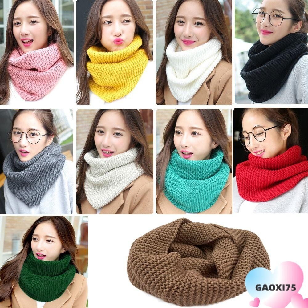 Goxi75 ความร้อนคออุ่น, Bib หนาผ้าพันคอถัก,อุ่นคอกันลมแฟชั่นสีทึบเล่นสกีผ้าพันคอรถจักรยานยนต์ฤดูใบไม้ร่วงฤดูหนาว