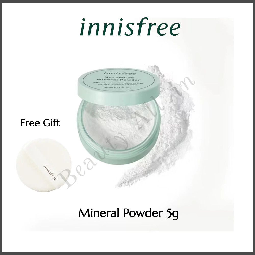 【 ของแท้ 】Innisfree No Sebum Mineral Powder 5g แป้งฝุ่นควบคุมความมัน แป้งฝุ่นคุมมัน พร้อมส่ง