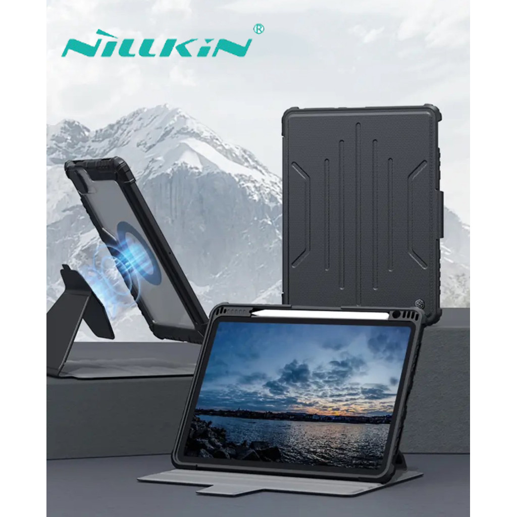 Nillkin แม่แหล็ก ชาร์จได้ สําหรับ iPad Air6 11 2024 Air5/Air4 10.9 Gen7/Gen8/Gen9 10.2 2in1 ถอดได้ ใส่ปากกาได้ 008