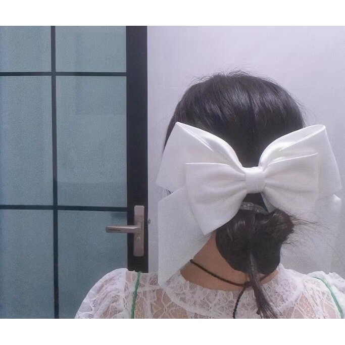 กิ๊บติดผม ผ้าซาติน ประดับโบว์ ขนาดใหญ่ แฮนด์เมด หรูหรา สไตล์เกาหลี สําหรับผู้หญิง - รูปที่ 2