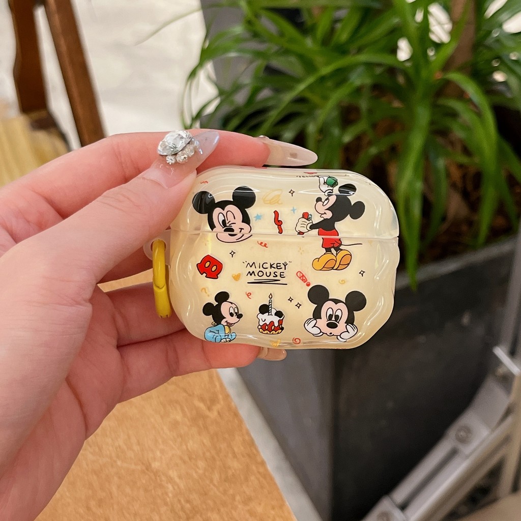 ซูเปอร์ดิสนีย์น่ารักการ์ตูนมิกกี้เมาส์, เคสหูฟังแบบหล่นพลาสติกสําหรับ แอร์พอด 4, 1, 2, 3, มือโปร, มือโปร2