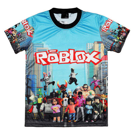 Roblox รูปแบบการพิมพ์3D เสื้อยืดเด็กเกม3D Sandbox รูปแบบการพิมพ์3D TShirt สำหรับ Boy