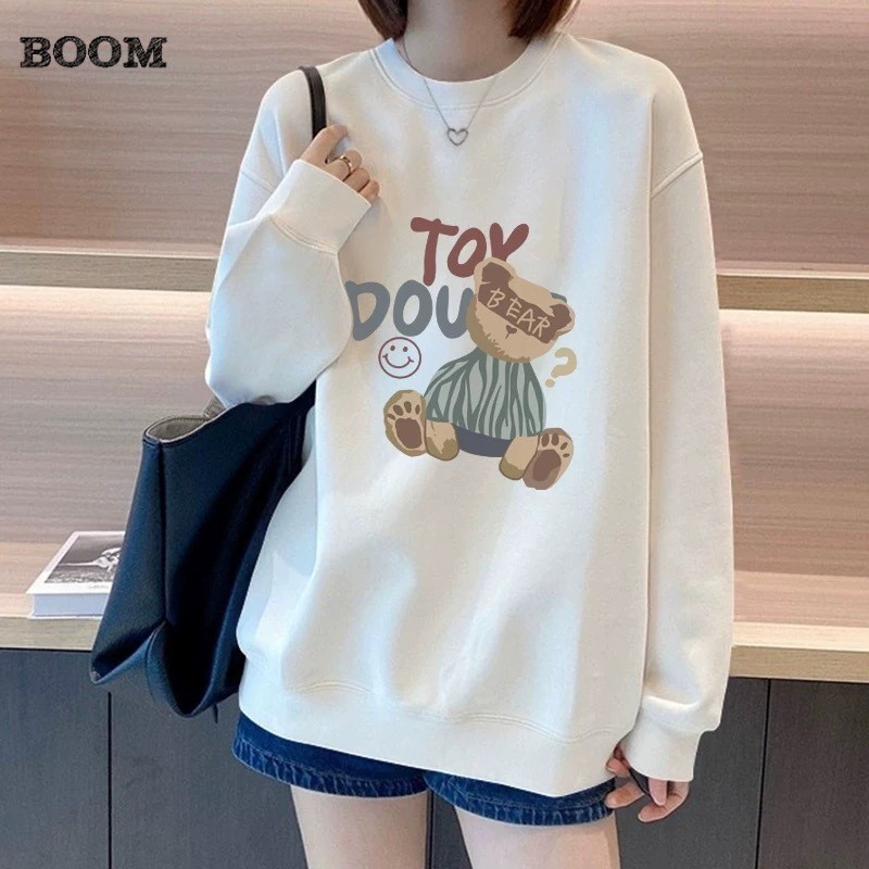 COD✅ (ส่งจากกรุงเทพ)BOOM Shop❄พร้อมส่ง❄เสื้อสเวตเตอร์เกาหลี เสื้อเเขนยาวโอเวอร์ไซส์ ผ้านุ่ม ใสสบาย ราคา ถูกที่สุด ดีลบีเคเค แกลเลอรีภาพที่ 7