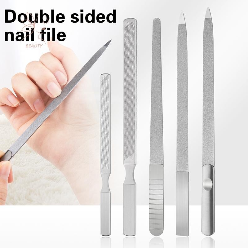 [maybeauty] ตะไบเล็บบล็อกขัดสแตนเลสขัดสําหรับเล็บอุปกรณ์เล็บเครื่องมือ Art Beauty Finger Toe Care Tool {TH}