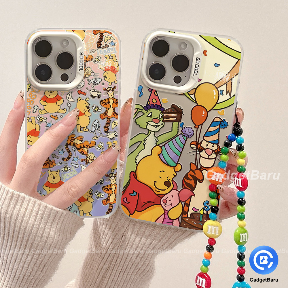 Winnie the Pooh การ์ตูนแอนิเมชั่นเคสโทรศัพท์ใหม่ anti-fall สําหรับ OPPO A38 A18 A57 A77 A16 A16S A7 