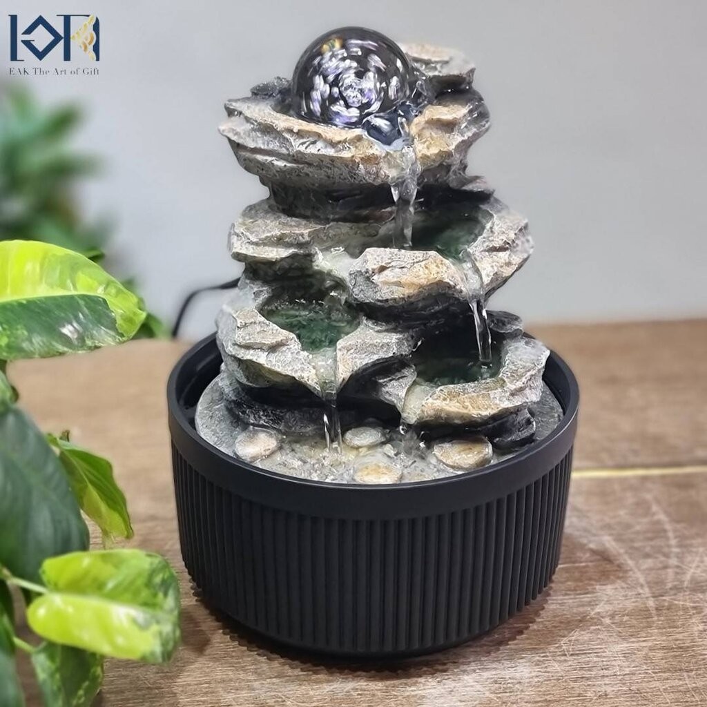 น้ำพุตั้งโต๊ะ รุ่นน้ำตกเงิน7156035โฉมใหม่ เสริมฮวงจุ้ยตั้งโต๊ะทำงาน น้ำพุแต่งบ้าน น้ำพุสวยๆ