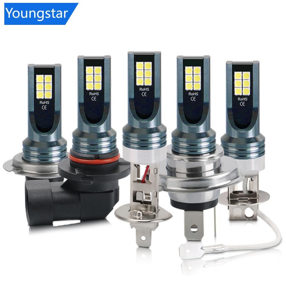 FYG 12v 6000K รถ LED ไฟหน้าหลอดไฟหมอก H4 H7 H11 H8 H9 H1 H3 LED 9005 9006 Hb3 Hb4 อัตโนมัติขับรถวิ่งโคมไฟ 12000LM