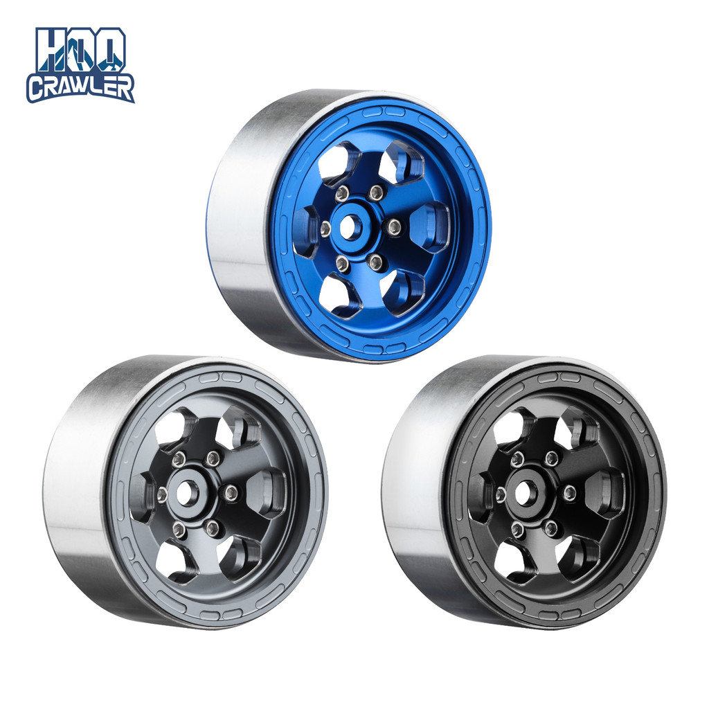 4PCS CNC อลูมิเนียม 1.3 "Beadlock ล้อขอบล้อ Polygonal ล้อ Hub สําหรับ 1:18 1:24 RC Crawler รถ