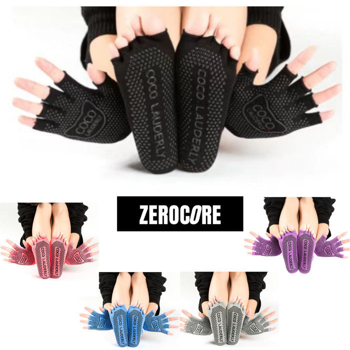 MALL57~ [สต็อกจํากัด] ถุงเท้าโยคะผู้หญิง GYM SOCKS GLOVES ANTI SLIP PILATES - ถุงเท้า, สีชมพู