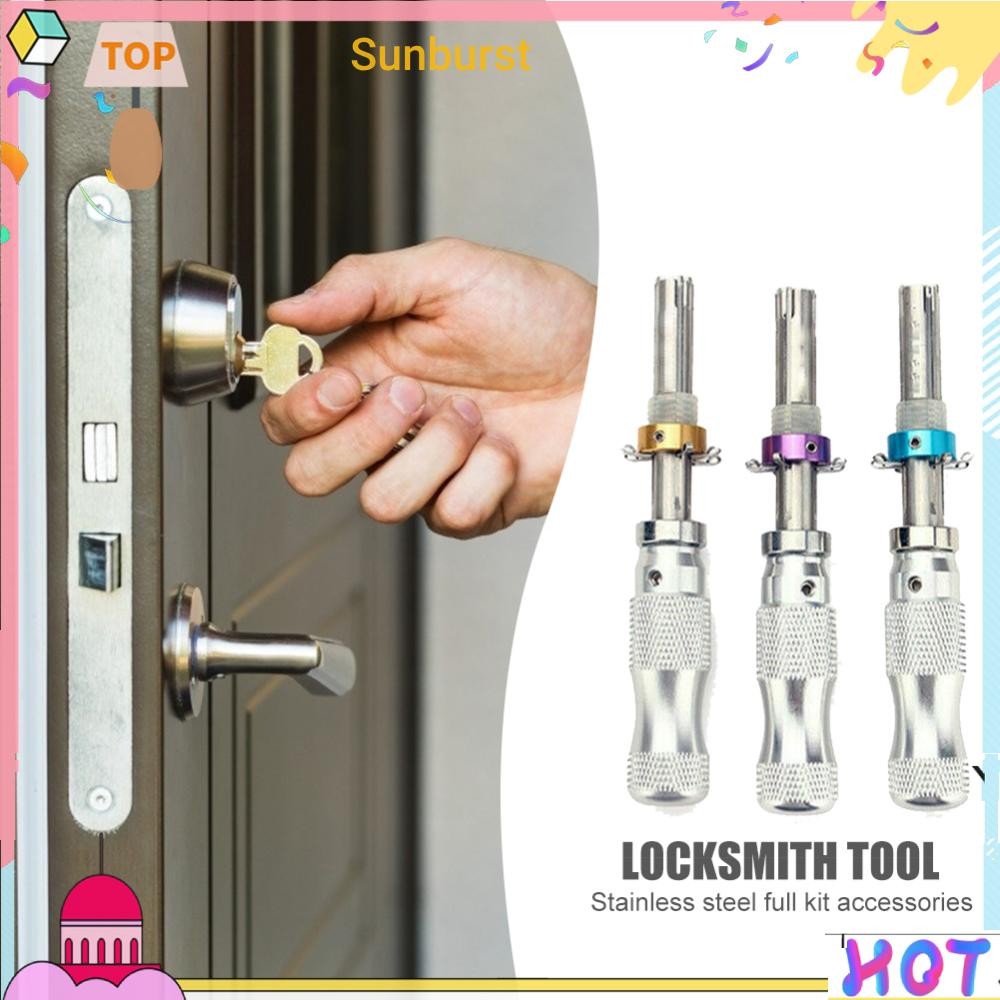 3 ชิ้น Tubular 7 Pins Lock Pick Tool Locksmith Tool Lock Pick Set [Sunburst11.th]