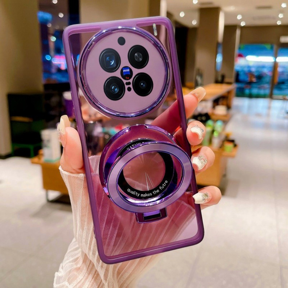 เคสโทรศัพท์กันกระแทกสําหรับVivo X300 X200 Pro Mini X200Pro X200S X200Ultra 5GหรูหราTPUยืดหยุ่นชุบปลอกหมุนแม่เหล็กผู้ถือแหวนกล้องปกป้องนุ่มปกหลัง