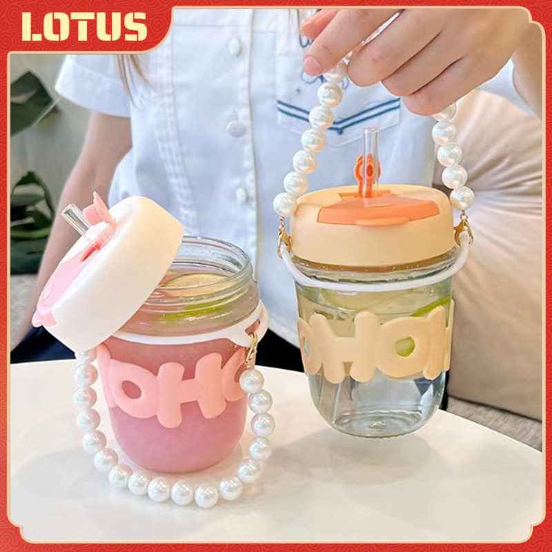 350ml แก้วกาแฟ ใส่กาแฟร้อน ใส่น้ำ แก้วกาแฟ พร้อมหลอดแก้ว เข็มขัดถ้วยมุก แก้วน้ำ พร้อมปลอก