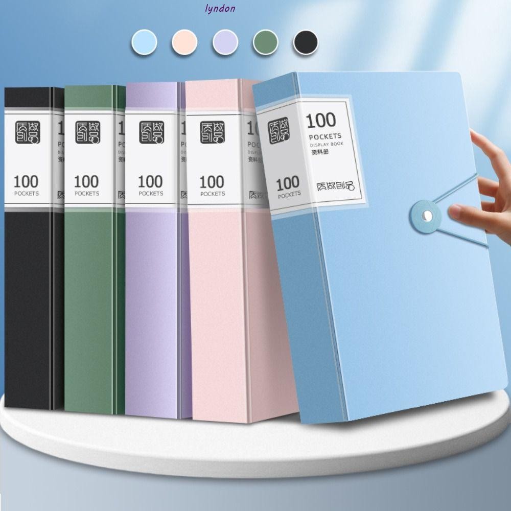 Lyndon แฟ้ม A4, แฟ้ม A4 กันน้ํามัลติฟังก์ชั่น, 40/60/100 แผ่น Desktop Storage กันฝุ่นขนาดใหญ่ความจุเอกสาร Archives