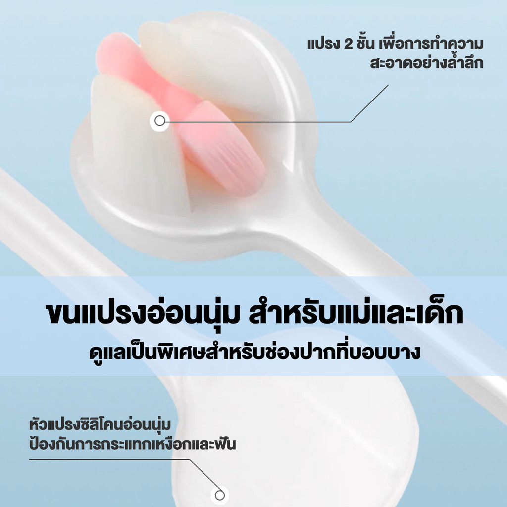 แปรงสีฟัน 3D แปรงได้สามด้าน ขนแปรงนุ่ม 3 ด้าน สําหรับดูแลช่องปาก สําหรับผู้ใหญ่ - รูปที่ 3