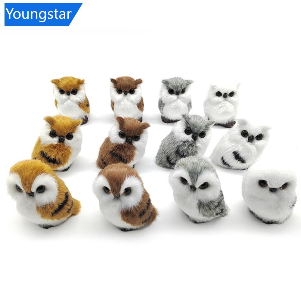 FYG จําลองนกฮูกน่ารัก Furry ตกแต่งบ้าน ตุ๊กตาของเล่น ของขวัญเด็ก