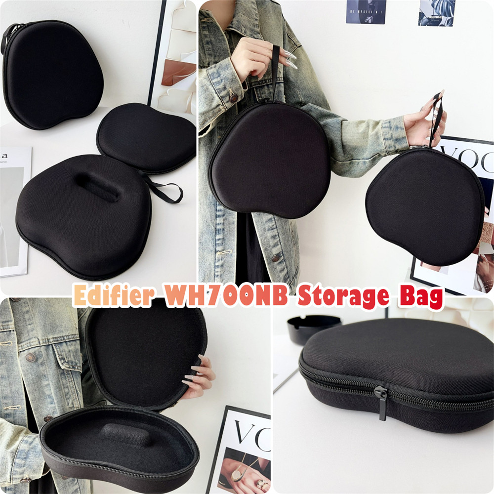 สต็อกพร้อม!สําหรับ Edifier WH700NB เคสหูฟัง Pure Black ชุดหูฟังกระเป๋าเก็บ EVA แผ่นรองหูฟังปลอกกล่อง