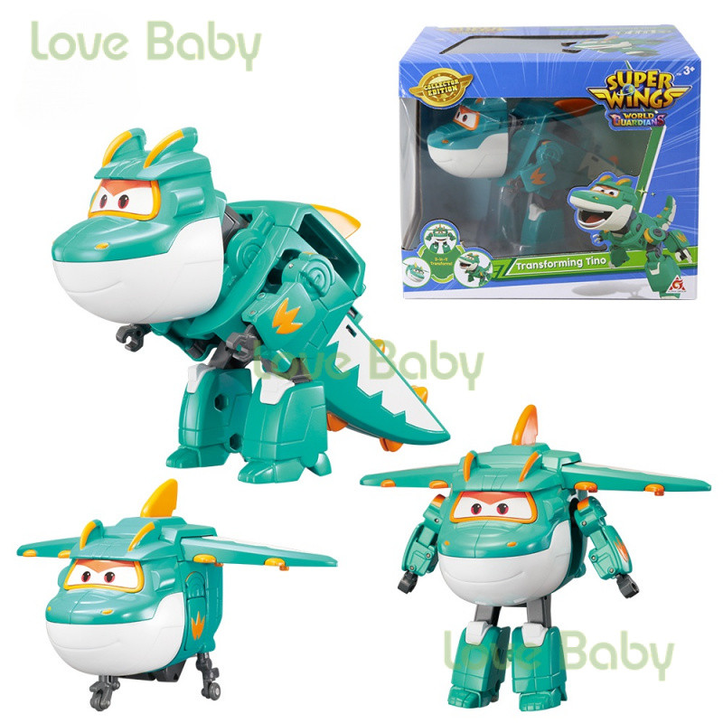 Super Wings Transforming ฟิกเกอร์ไดโนเสาร์ TINO 5 นิ้ว 3 โหมด ของเล่น สําหรับเด็ก BRYK&-*-