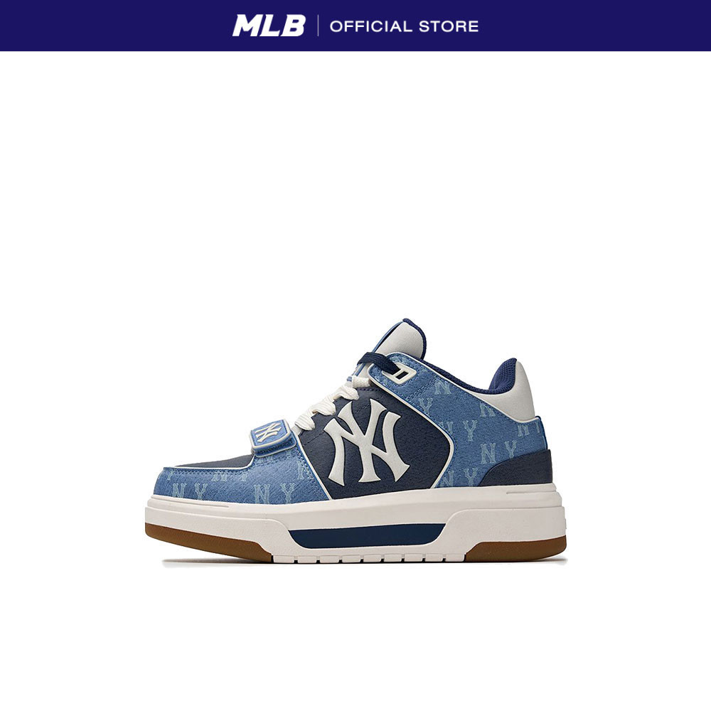 MLB รองเท้าผ้าใบ ยูนิเซ็กส์ Chunky Liner Mid Denim รุ่น 3ASXCHL4N 50BLS สีฟ้า