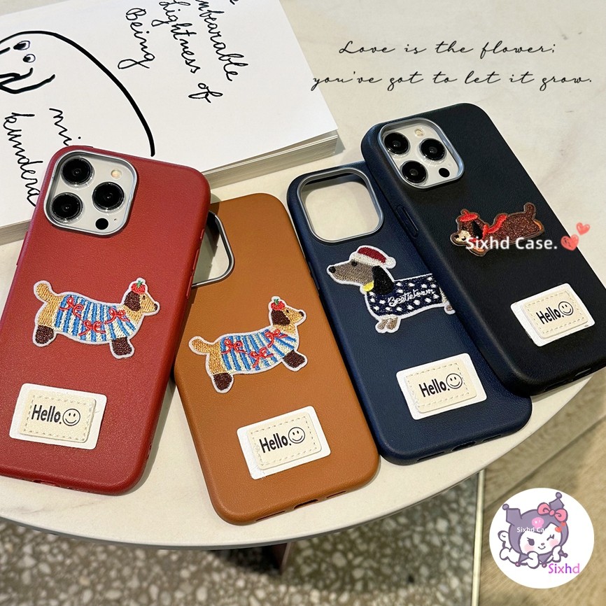 SAMSUNG สําหรับsamsung S24FE S24Ultra S23 S22 S21 Plus S22Ultra S23FE S21FE A73 A72 A52 A52S 5Gหนังเคสโทรศัพท์Insความเรียบง่ายสุนัขThickenป้องกันกล้องปกอ่อนพร้อมPlush Patch