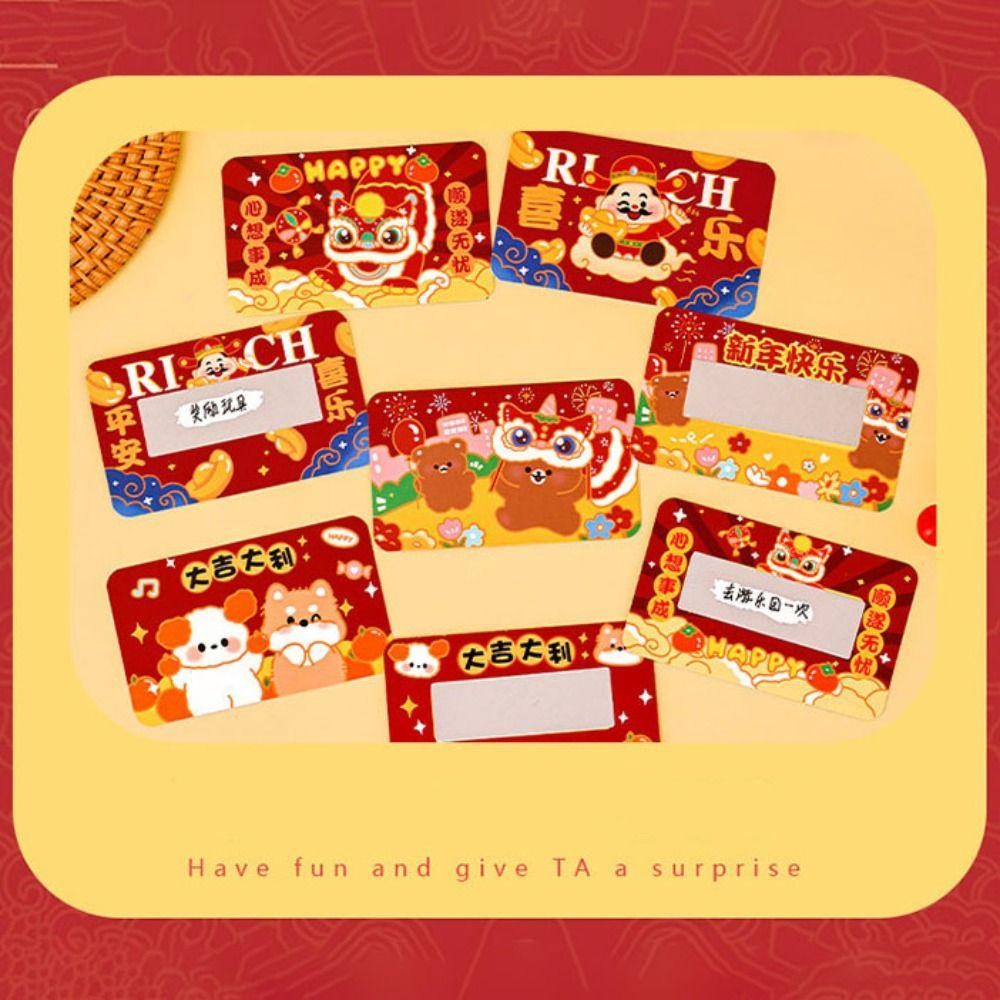 MXMIO การ์ดขูด 60 ชิ้น, ตั๋วบัตรกํานัล DIY, แฟชั่น 60 ชิ้นเกมปาร์ตี้การ์ตูนเซอร์ไพรส์การ์ดโชคดีของขวัญรางวัล - รูปที่ 5