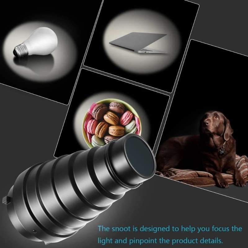 Cozy Photography Light Modifier Conical Snoot Kit สําหรับสตูดิโอและใช้งานกลางแจ้ง