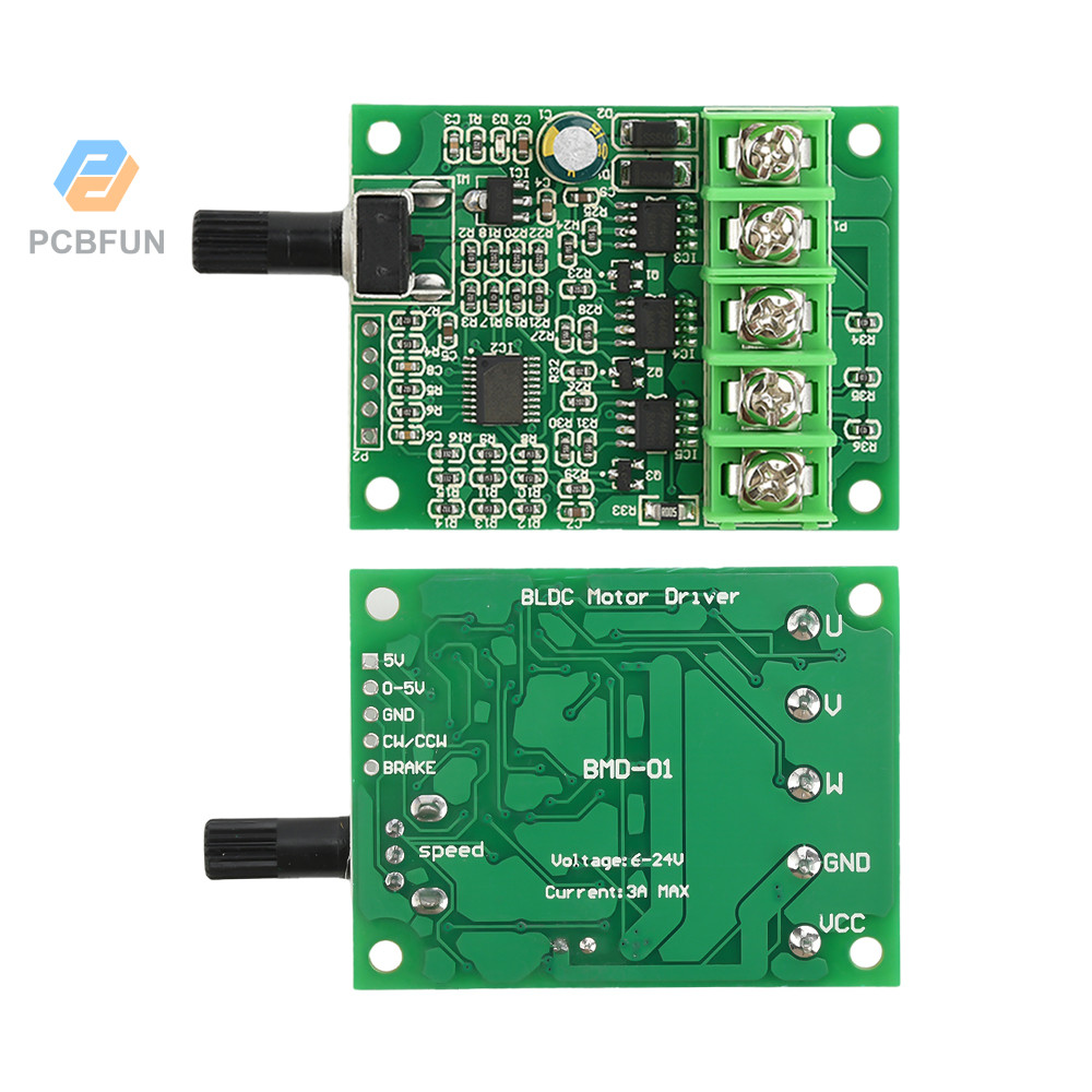 Pcbfun DC 3-Phase Brushless Hallless มอเตอร์ควบคุมมอเตอร์ 6V12V24V ออปติคัลไดรฟ์ฮาร์ดดิสก์พัดลมมอเตอร์ควบคุมความเร็ว