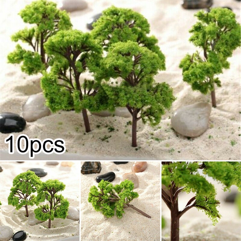 <Thebest> 10 ชิ้น 4 ซม.โมเดลต้นไม้ Railroad Diorama Mini Scenery ฉากสเกลพลาสติก