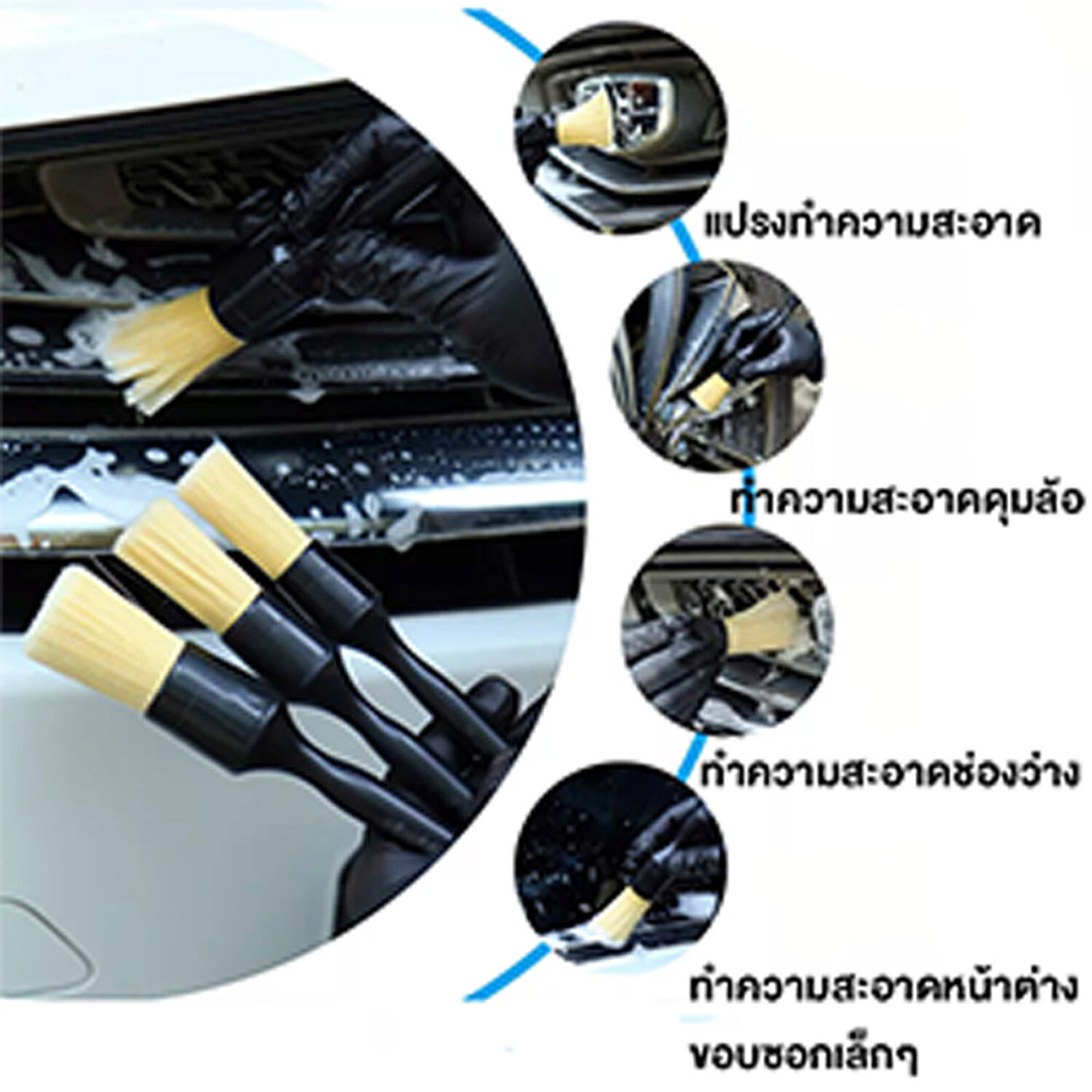 ชุดแปรงทำความสะอาดรถ ชุดแปรงล้างรถ แปรงล้างรถ แปรงล้างรถยนต์ แปรงปัดฝุ่น ไม้ปัดฝุ่นรถยนต์ 10ชิ้น - รูปที่ 7