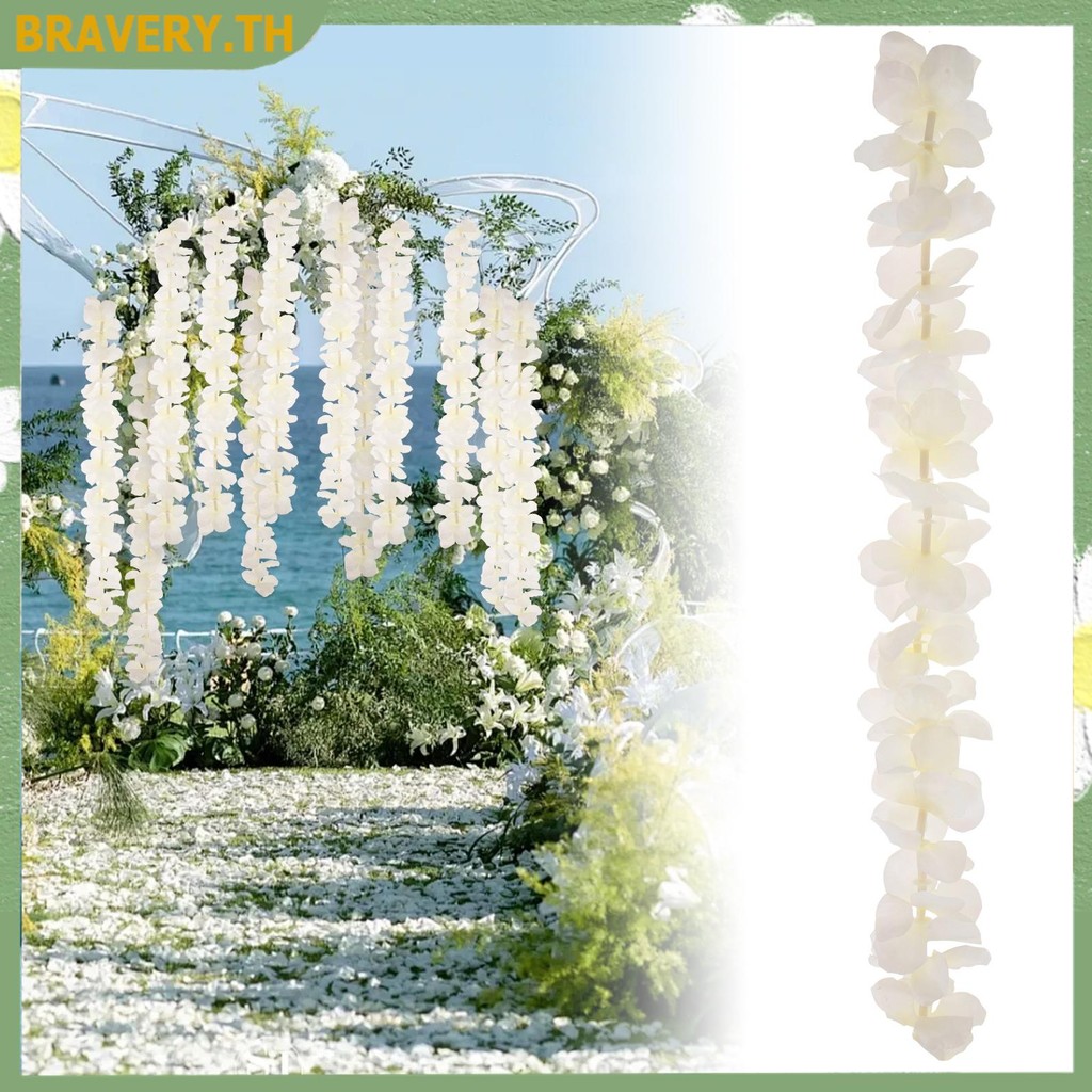 40 ชิ้นประดิษฐ์ Wisteria Lanyard ปลอมแขวน Wisteria Vines สําหรับงานแต่งงานหน้าแรก Patio ตกแต่ง SHOPC