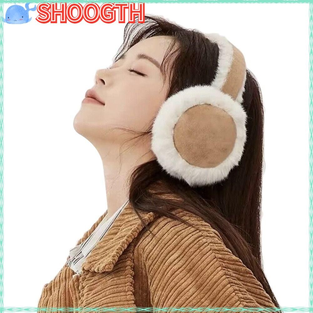 Shoogth Earflaps, Suede Warm Plush Earmuffs, Winter Fluffy Folding Casual Ear Cover for Men Women