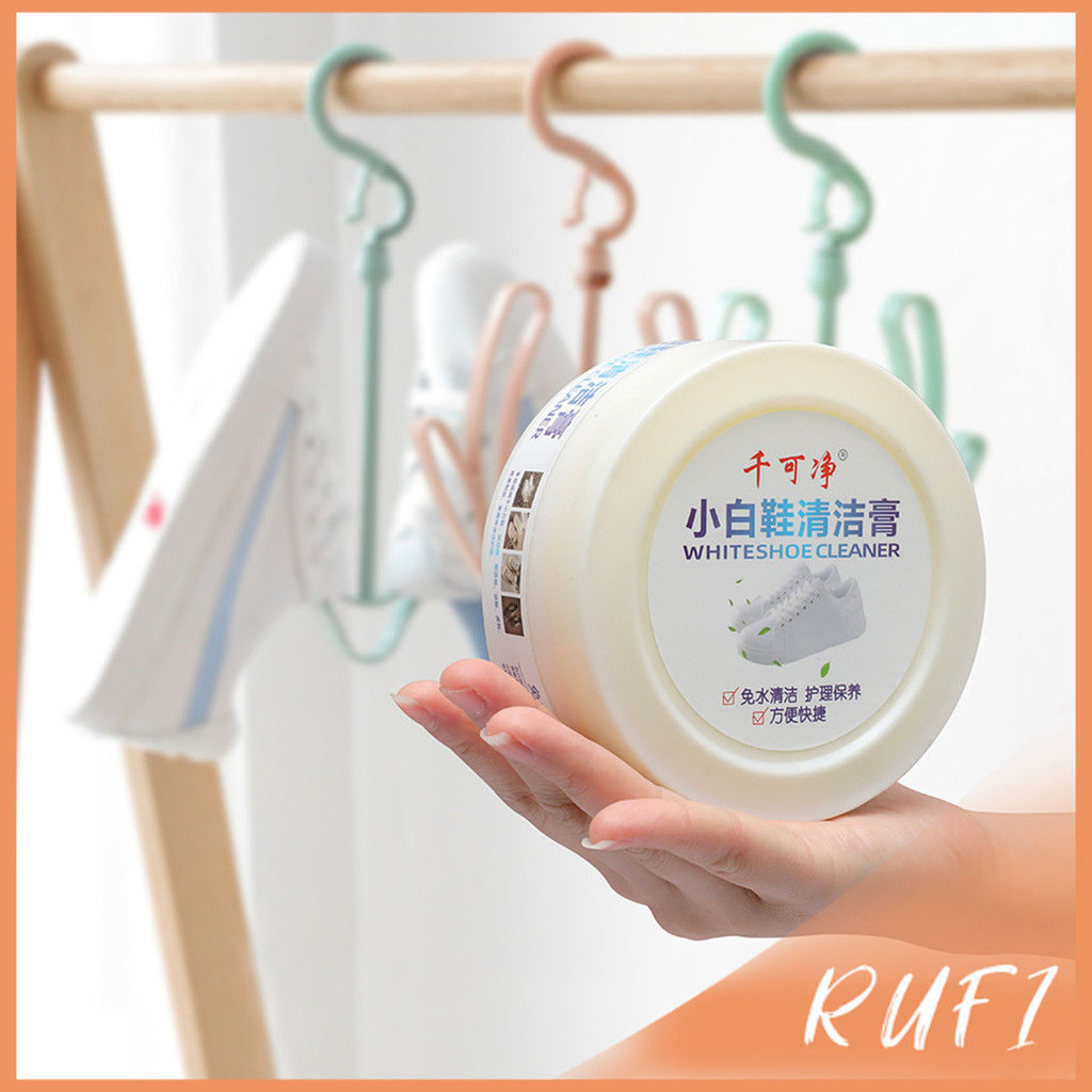 RUFI ครีมขัดรองเท้า 120g น้ำยาขัดรองเท้าขาว ไม่ต้องล้าง พร้อมฟองน้ำสำหรับขัด Shoe Cleaning Cream