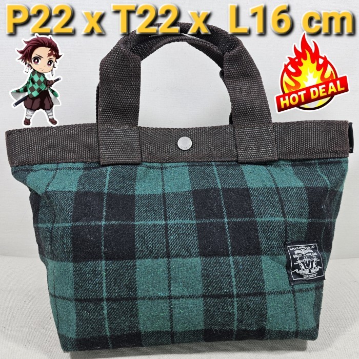 Rootote japan original tote hand bag tweed wooven scotland Tanjirou Ptern tote bag