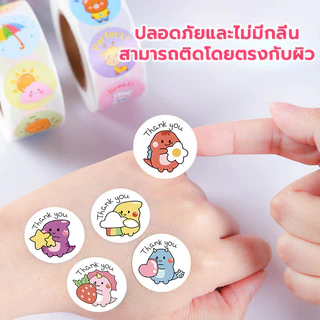 สติ๊กเกอร์ขอบคุณ สติ๊กเกอร์ติดกล่อง สติ๊กเกอร์ 500 ชิ้น/ม้วนสําหรับตกแต่งสแครบบุ้คสติ๊กเกอร์ขอบคุณ
