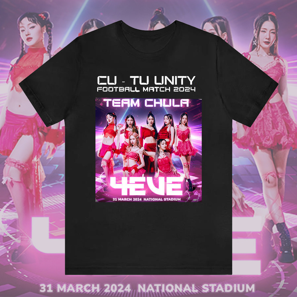 NEW การแข่งขันฟุตบอล  ทีม 4eve เสื้อยืด นักร้องป๊อปแฟชั่นเกิร์ลกรุ๊ป กลุ่ม 4eve เสื้อยืดS-5XL UNISEX