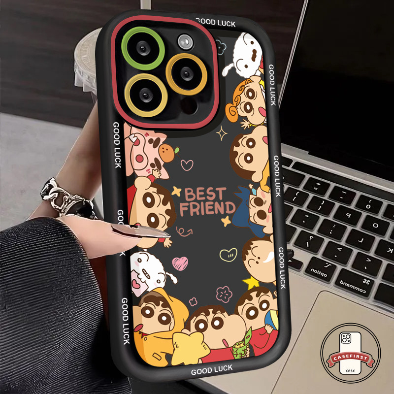 การ์ตูนดินสอสีเทียนคู่รักชินชานนุ่ม เคส Tecno Spark 20C 10C 10 20 Pro infinix Hot 40i 30 20 12 11 Play Smart 7 8 6 5 Pro ราคา ถูกที่สุด ดีลบีเคเค แกลเลอรีภาพที่ 2