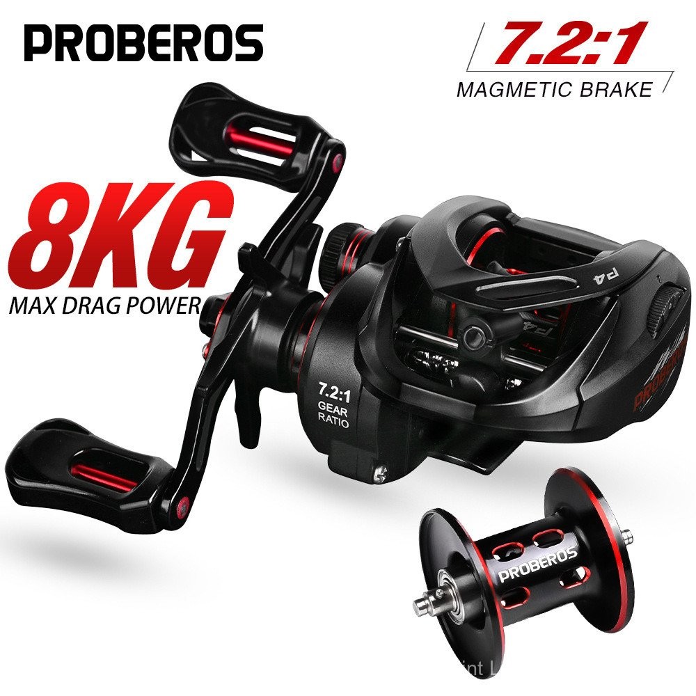PROBEROS P4 Lure Casting Reel รอกตกปลา, 5+1BB, พร้อมสัญญาณเตือนแรงดัน, รอกตกปลาโลหะ