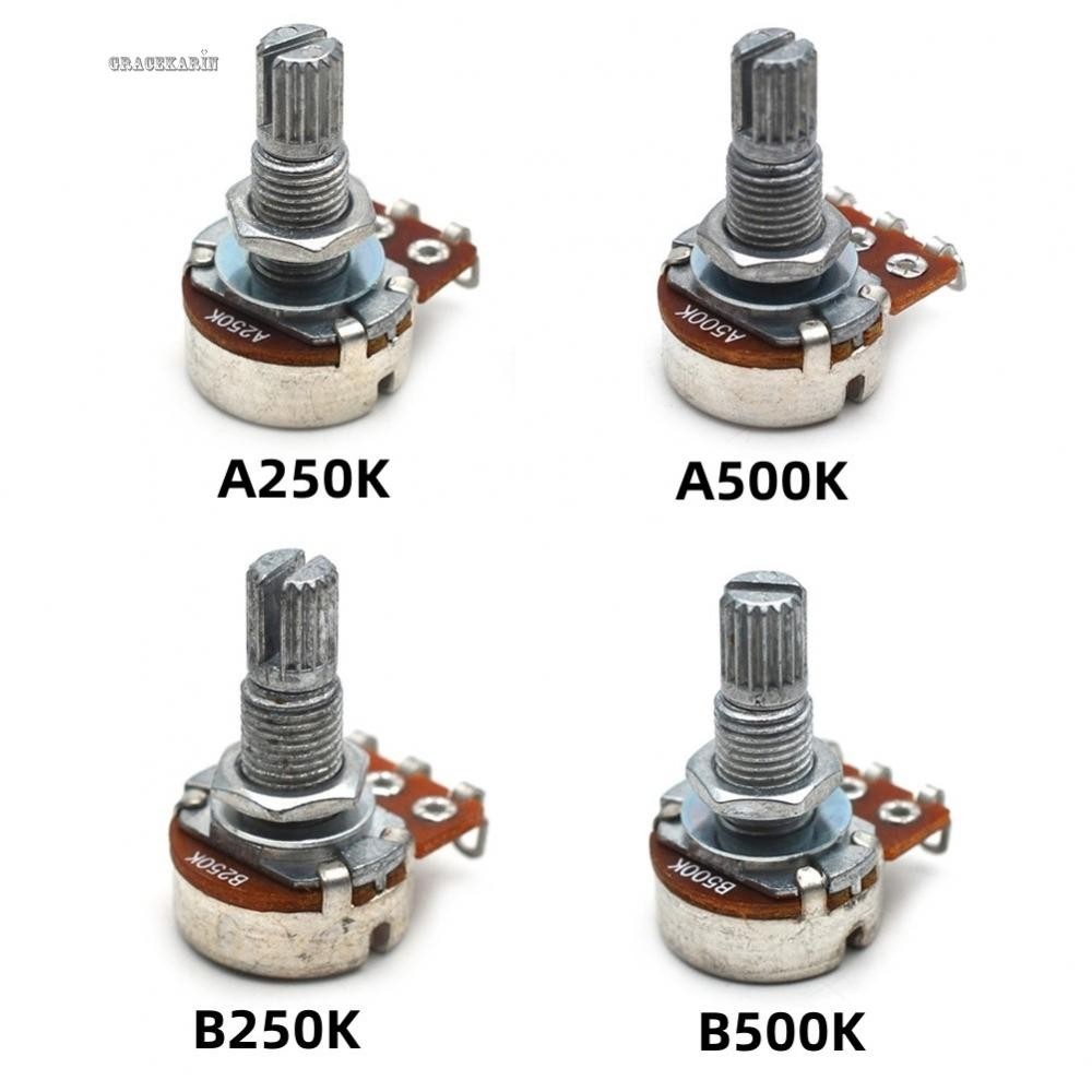 โพเทนชิโอมิเตอร์กีตาร์ 250K หรือ 500K โอห์ม A250K A500K B250K ระดับเสียงกีตาร์