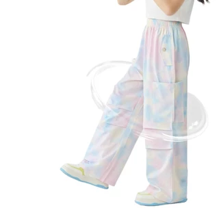 กางเกงคาร์โก้เด็กผู้หญิง Cargo Pants for Kids Girls กางเกงเด็กผู้หญิง น้ำแข็งเส้น ระบายอากาศได้สะดวกสบาย เอวสูง หลวม 130-160cm【จัดส่งจากประเทศไทย】