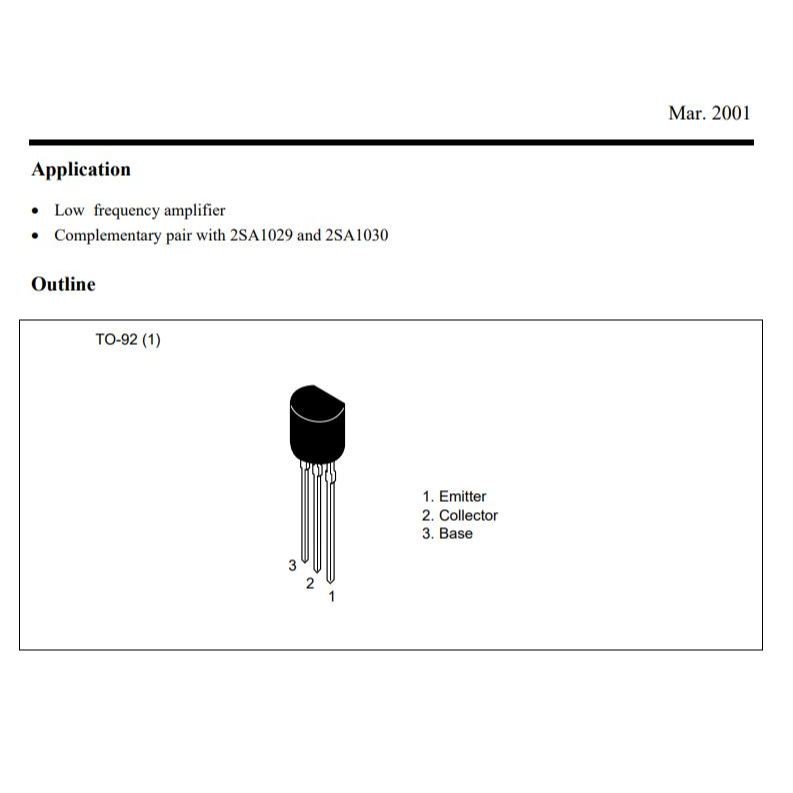 Transistor ทรานซิสเตอร์ 2SC458 (จำนวน200ชิ้น )30V 00mA TO-92 HITACHI ของแท้100%