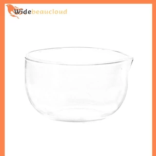 Widebeaucloud 350/600ml ชามชาโปร่งใสพร้อม Spout Double Layer ชามมัทฉะญี่ปุ่นทนความร้อนสลัดชามผสมไมโครเวฟได้