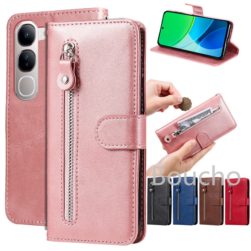 สําหรับ OnePlus 13R 12R Nord 4 5G Nord 3 Nord CE4 Lite CE3 Lite 5G ซิปกระเป๋าสตางค์เคสโทรศัพท์การ์ดห