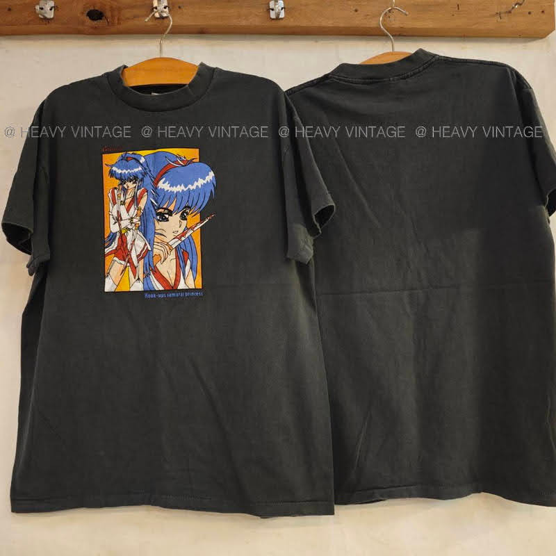 HOOK-UPS SAMURAI PRINCESS VTG 90s Skateboards Bio Washed tag USA เสื้อวินเทจ street fasion heavy vintage shirt